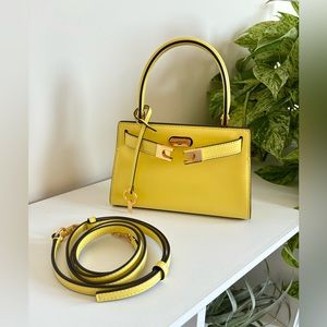 Tory Burch Petite Lee Radziwill Yellow Crossbody Shoulder Satchel Mini Bag